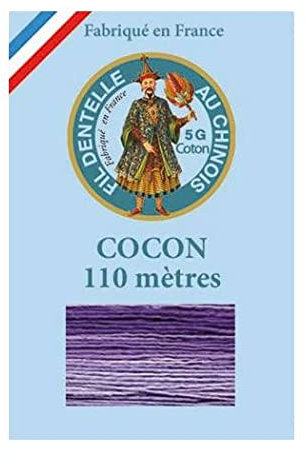 Sajou Cocon Calais - Fil Dentelle & Broderie - Fil au Chinois Fabriqué en France - Coloris 6945 - Pensée