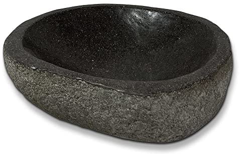 zeitzone Naturstein Schale Flussstein Steinschale Dekoschale Vogeltränke Garten 20-25cm