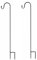 ZRSWV 2 x Garten-Schäferhaken, für den Außenbereich, verstellbare robuste Schäferstange zum Aufhängen von Pflanzen, Laternen, Lichtern, Hochzeitsdekoration (Black, 1.6m)