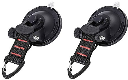 Ventosas con correas anillo en D, 2 anclajes de ventosas resistentes, multiusos para camping, para el hogar, al aire libre, coche, furgoneta, camión, toldo, barco, lona