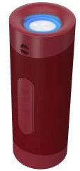 Denver BTV-208R RED - Kabelloser Bluetooth 5.0 Lautsprecher mit Integriertem Akku, USB & Micro SD Slot, AUX-Eingang, LED-Lichtshow, Freisprechfunktion - Rot