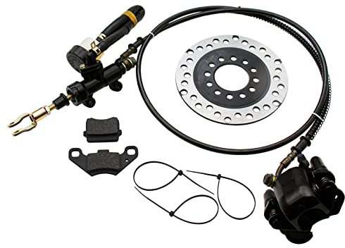 Sistema di pinze freno a disco idraulico posteriore per moto da cross da 150 cc, 200 cc, 250 cc, quad, ATV, Gokart, Go Kart, Dune Buggy (nero)