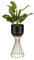 HowHomely Moderne Blumenständer Metall 46 cm Hoch mit Schwarz Blumentopf Rund 18 cm Ø auf Robuste Gold Ständer - Pflanzenständer zur Dekoration Innenräumen