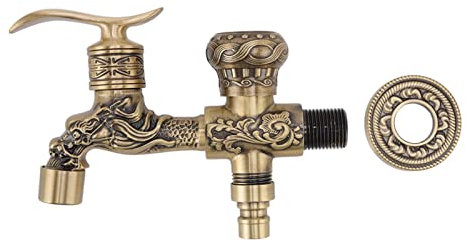 Tyenaza Rubinetto del Bagno, Ottone lucidato a Olio a Forma di Drago 2 Maniglie Rubinetto Miscelatore per lavabo a 1 Foro Rubinetto per lavabo Rubinetto per lavabo