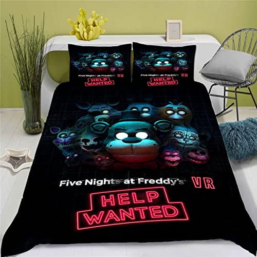 Doiicoon Five Nights at Freddy's Bettwäsche-Set, Anime Kinderbettwäsche 3D-Digitaldruck Polyester, Allgemein Für Erwachsene Und Kinder (15,135 x 200 cm-Einzelbett)