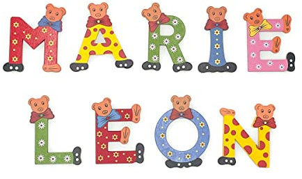 Buchstaben Bären Kinderzimmer Wanddekoration Tür Holz bunt Dekoration Kinder Selbstkleben Geschenk (1 Buchstabe)