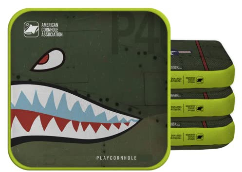 ACA Professional Cornhole Bags Dual Sided Edge Technology Synergy Touring Pro Regulation 6x6 Pro 4er Set Bomber Green