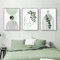 Sarah Duke 3er Poster Set Moderne Bilder Abstrakt Wandbilder Natur Leinwandbilder Grün Pflanze Blätter Wandposter Wohnzimmer Schlafzimmer Decor (Stil B,50x70 cm)