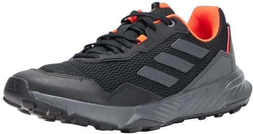 Adidas Herren Tracefinder Trail Running Shoes, Carbon Black/Grey SIX/SOLAR RED, 44 2/3 EU