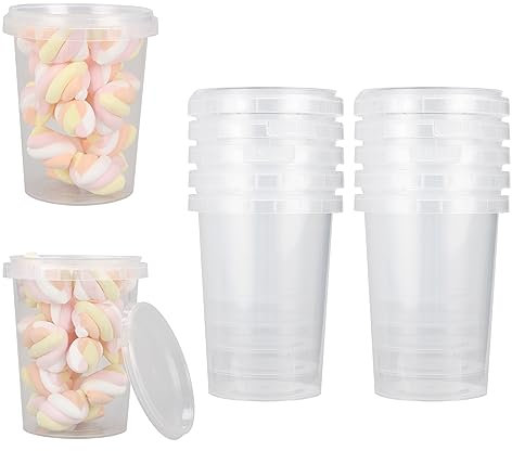ZOFUN 50 Pcs Soup Containers with Lids, 520 ML/18 OZ Soup Containers for Freezer, BPA-Free Food Containers for Soup, Plastic Soup Feezer Containers for Soup Food Takeaway Heating
