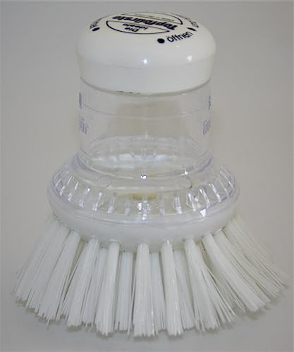 MAAJ TOPFBÜRSTE/SPÜLBÜRSTE RUND MIT SPÜLMITTEL DOSIERSYSTEM - Made IN Germany (Weiß - White)