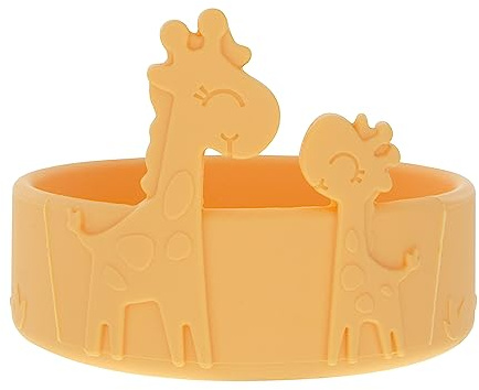 Nuby Animal Friend Silicone Round Bowl - Toddler Bowl - 6+ Months - Yellow Giraffe Bowl
