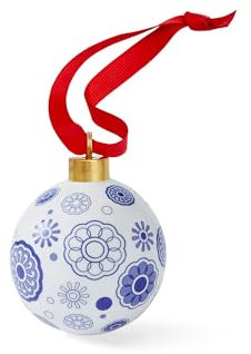 Spode Blau Italienische 7cm Keramik Weihnachtskugel - Speichen