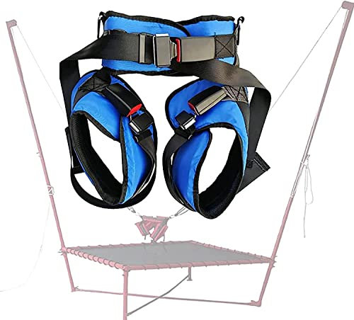 Trampolingurt-Set für Kinder, Sicherheitsgurt, Bungee-Schaukel-Jumper-Set, Erwachsenen-Familienspielplatz, Trampolingurt-Set für Fitnessaktivitäten, Blau, L