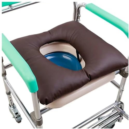 Commode Chair Cushions, PU Waterproof Elderly Nursing Anti-Bedsore Seat Pad Wheelchair Toilet Seat Cushion Toilet Seat Cushions For Toilet Chair, Wheelchair, Shower Chair