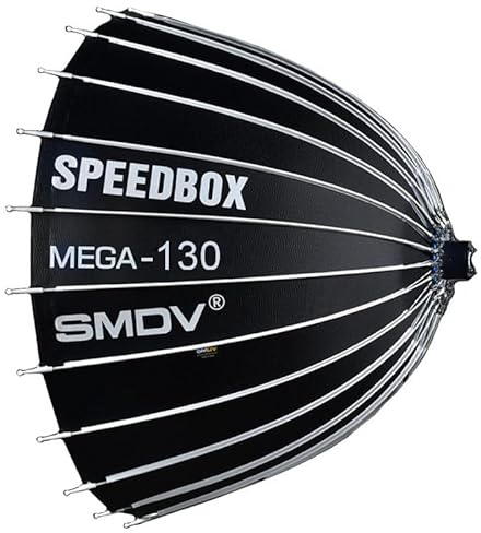 SMDV Speedbox Mega -130 Deep Softbox - Illuminazione fotografica professionale con resistenza al calore, supporto Bowens e diametro 130 cm
