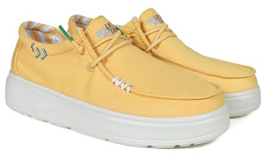 WALK IN PITAS | Natal | Damen Mokassins | Flache Slipper für Männer | Slip on Loafer | Sneakers | Schlupfschuhe | Freizeitschuhe | Walkinpitas Schuhe | Mostaza 39