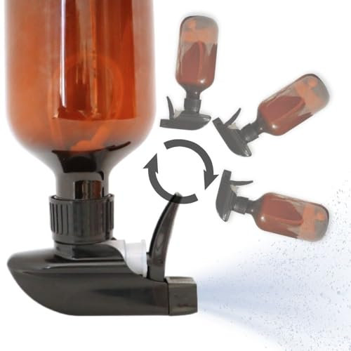 The Green Alcove 360° Spray Bottle (2 Pack) | Upside Down Spray Bottles | All Purpose Plastic Amber Spray Bottles