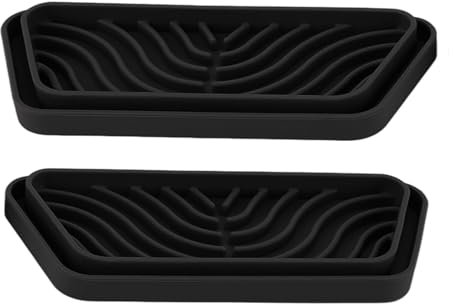 Kuuleyn Colector Trapezoidal De La Bandeja del Goteo del Refrigerador del Silicón para GE para Samsung(Negro)