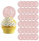 URROMA Rose Golden Round Mother's Day Acrylic Cake Topper, 30 Pcs Happy Mother's Day Cupcake Topper Rose Cake Decoration for Party Bakery DIY Craft