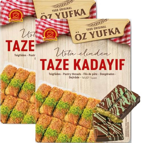 2 confezioni di fili per pasticceria Kadayif Kadaifi, per dessert in stile turco Kataifi Dubai, 400 gramm