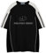 Aelfric Eden Herren Sommer Fußball Shirt Damen Oversized Rundhals Kurzarm Vintage Raglan Jersey Basic Tshirt mit Stripes Casual Oberteile Streetwear Schwarz, S