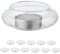 Relaxdays Teelichthalter schwimmend, 12er Set, Glas, Tischdeko Hochzeit, Pool & Teich, Schwimmteelichter, transparent