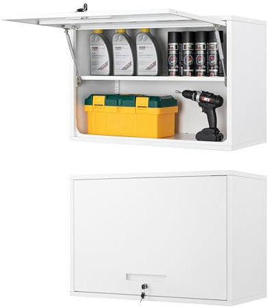 Sightlife Hängeschrank Wandschrank Medizinschrank Küchenschrank Badezimmerschrank Werkstattschrank Werkzeugschrank Wandregal abschließbar 55x 80 x 40cm(H x B x T) weiß
