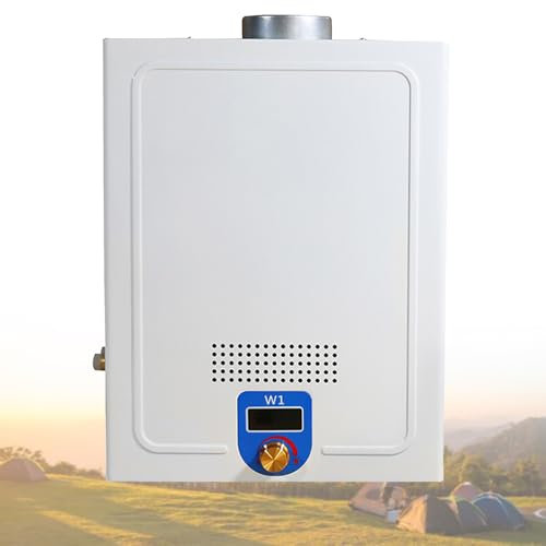 VNATWGOO Scaldabagno A Temperatura Costante A Gasolio, Scaldabagno Istantaneo con Schermo LCD E Manopola, Scaldabagno Senza Serbatoio, per attività All'Aperto