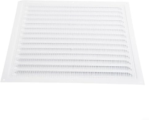 HEIBTENY Rejilla de ventilación cuadrada de 150 mm a 300 mm, color blanco, rejilla de aluminio para cubrir aberturas de pared o techo y ventilación de conductos (300 x 300 mm)