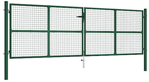 YJKKZQLB Maschendraht-Gartentor aus Stahl 400x125 cm Grün Home