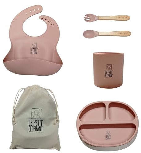 Vajilla de silicona de bebé (ROSA CLARO)