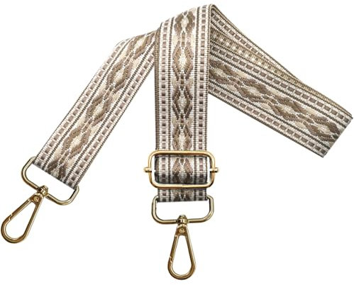 Verstellbarer Schultergurt für Taschen Damen Tragegurt, Taschengurte zum Wechseln, Taschengurt Breit 3.8cm mit Gold Karabiner, Schulterriemen für Schultertasche Handtaschen, Khaki, N23
