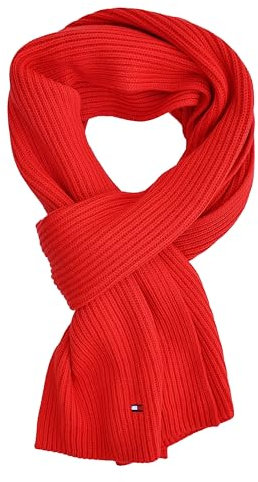 Tommy Hilfiger Strickschal Schal Cotton Cashmere Scarf Rot Fireworks