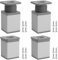 KINDPMA Lot de 4 6cm Pieds de Meuble Réglables Hauteur Carrés Pieds de Table en Alliage d'Aluminium Pied Canapé avec Vis pour Table, Meuble TV, Chaise Armoires, Lit,Gris Mat