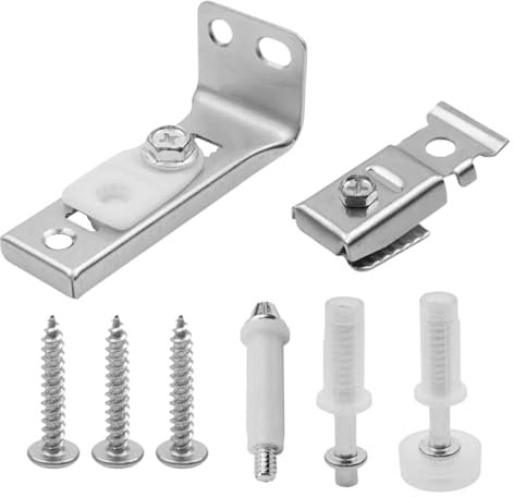 POHOVE 8 Pcs Bi-Fold Door Repair Kit, Includes Top & Bottom Brackets, Pivots, Guide Wheels, Silver Steel, Unfinished, Frame Mount, Door Mount