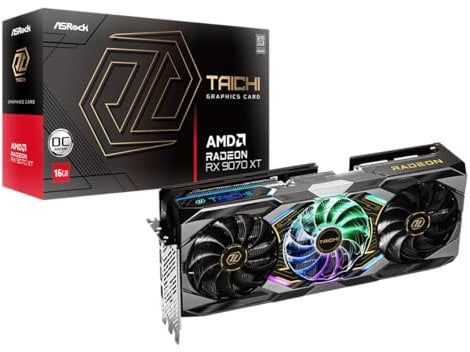 ASRock AMD Radeon RX 9070 XT Taichi 16GB OC 3100 MHz 20 Gbps GPU GDDR6 256Bit PCIe5.0 Dual BIOS 850W RT+AI Accelerators 3X Cooling System HDMI2.1b DP2.1a Graphics Card 12V-2x6-pin Power Connectors
