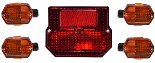 ItalyRacing MZ ETZ Rücklicht und Blinker Set, 133 x 105 mm Rückleuchte mit 4 Blinkern, 12V, ETZ 150 250 für SIMSON S50 S51