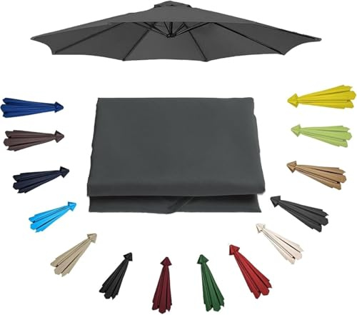 uyeoco Toile de Rechange pour Parasol Déporté de 200/230/250/270/300/350cm 6/8 Baleines Auvent De Rechange Extérieur Auvent de Remplacement pour Jardin Pelouses Plage Piscine Terrassepour