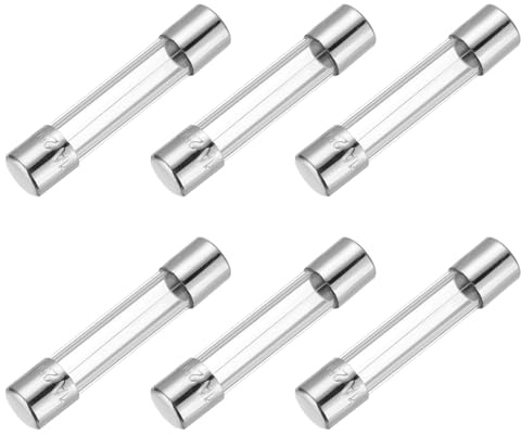 sourcing map Glassicherung, 1 A, 250 V, 6 x 30 mm, Zeitverzögerung, UL-gelistet, träge Sicherung für Haushaltsgeräte, 6 Stück