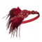 Bandeau Vintage 1920s Femme Serre Tête à Plume Accessoires de Cheveux Gatsby Charleston pour Mariage Cérémonies Rouge