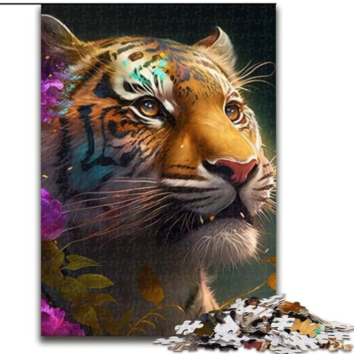 Puzzles 1000 Pieces for Adults Colorful Art Tiger Jigsaw Puzzles Brain Teaser Game for Teenagers, for Family Game Night (Szie 50x75 cm)