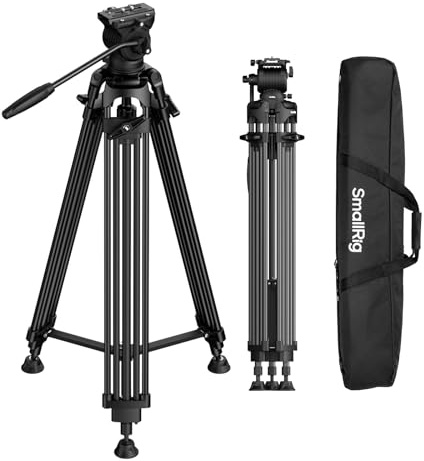 SmallRig FreeSpeed Heavy Duty Video Tripod, 75 Camera Tripod with Fluid Head for MFT Plate, One-Knob Quick Extend, 75mm Bowl, Load up 17.64lb for DSLR Mirrorless Camera, Camcorder, FSD14-5442