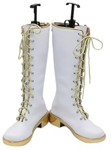 Ubaywey Rumi Cosplay Scarpe Idol Costume Stivali Zoey Mira Hunters Abbigliamento Halloween Donna, bianco, 35 EU