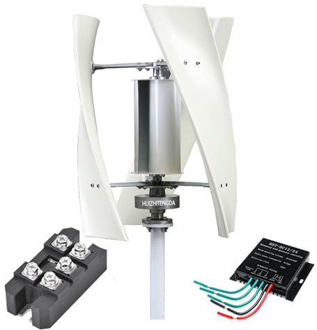 HUIZHITENGDA 48v, Kit Generatore Eolico Verticale Silenzioso per Casa e Giardino da 16000W, Turbina Eolica Verticale a Tre Fasi AC Piccola Maglev 12V-220V con Controller MPPT