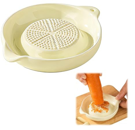 BLPRKOT Grattugia in Ceramica, Grattugi a Manuale per Mela Grattugia da Cucina Trattare per Zenzero, Aglio, Spezie, Carote, Alimenti per Bambini, Spezie