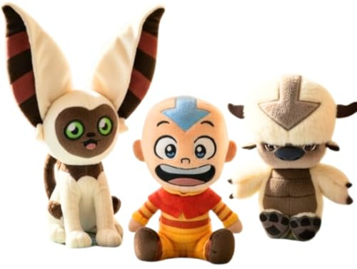 PLAY BY PLAY Avatar: Der Herr der Elemente Plüsch Figuren Set – Aang, Momo & Appa Kuscheltiere (21–27 cm) – Soft Plush Spielzeug für Fans & Sammler – Referenz 760025766