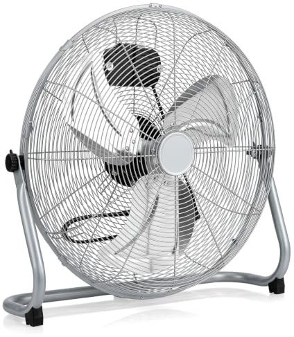 TANGZON 20 Floor Fan, 3 Speed High Velocity Metal Pedestal Fan with Tilt Function, Electric Floor Standing Cooling Fan for Home Gym Office Use (Sliver)