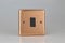 Varilight XY1B.CU Light Switch 1 Gang 2 Way 10 Amp Polished Copper (Black Inserts)