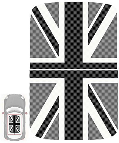 Paileco Automotive Sonnendach-Vinyl-Aufkleber für R55 R56 (1 Set, 2 Stück, graue Union Jack-Flagge, Vinyl)